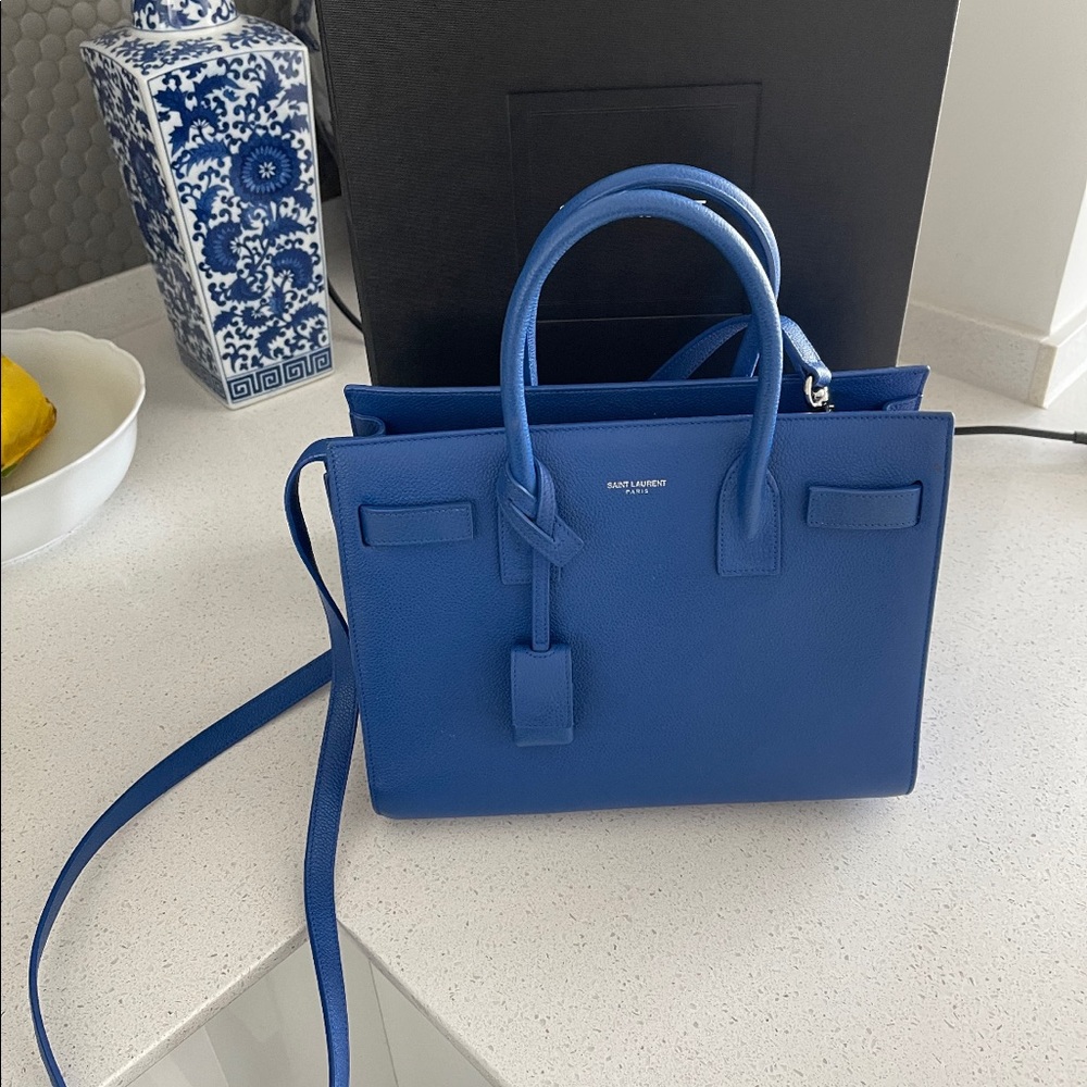 Saint Laurent Classic Sac De Jour Bag in Blue